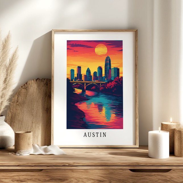 Austin City Sunset Skyline Poster (Creator Uploaded)