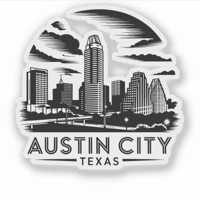 Austin City Texas USA Sticker (Front)