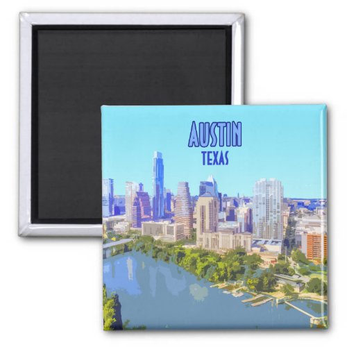 Austin Downtown Texas Vintage Magnet