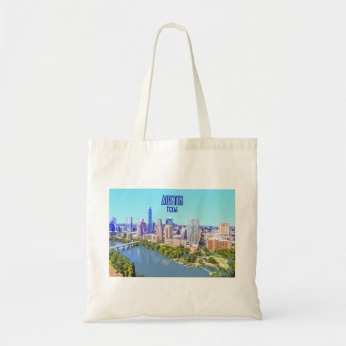 Austin Downtown Texas Vintage Tote Bag