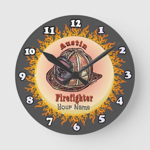 Austin Firefighter custom name clock