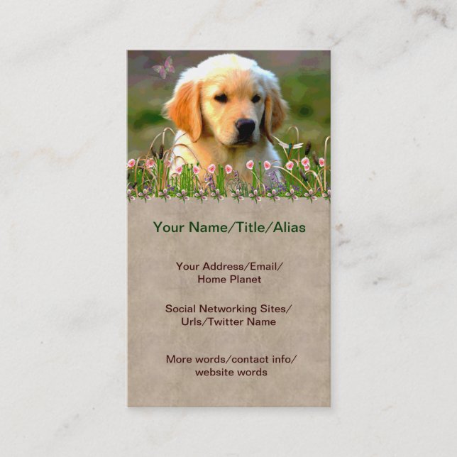 Austin Golden Labrador Puppy Business Card (Front)