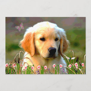 Austin Golden Labrador Puppy Invitation