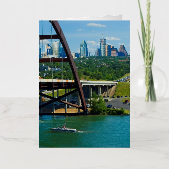 Austin hwy. 360 Pennybacker Bridge Foil Greeting Card (Front)