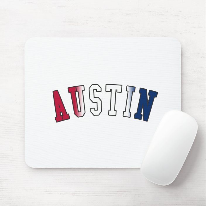 Austin in Texas State Flag Colors Mouse Pad