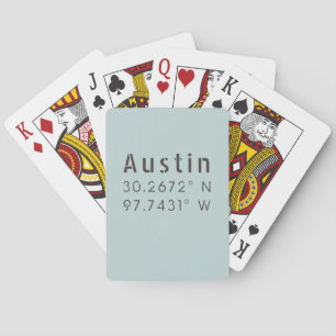 Austin Latitude Longitude Poker Cards