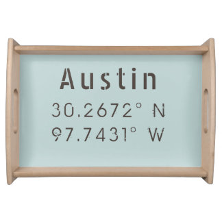 Austin Latitude Longitude Serving Tray