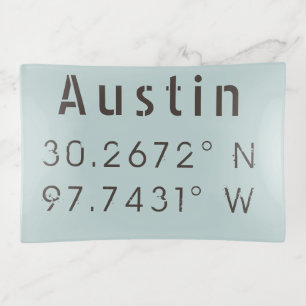 Austin Latitude Longitude Trinket Tray