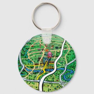 Austin Map Keychain