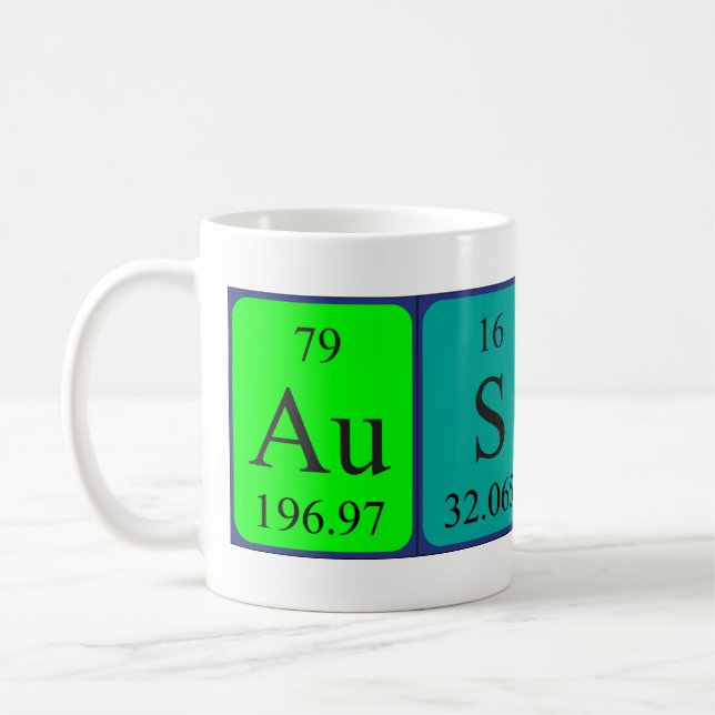 Austin periodic table name mug (Left)