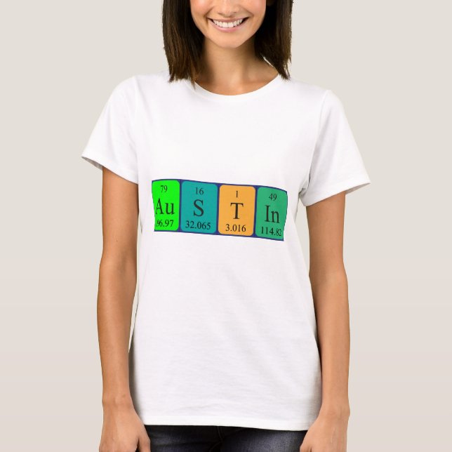 Austin periodic table name shirt (Front)