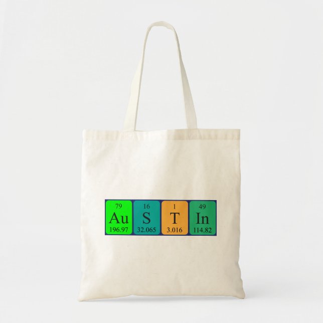 Austin periodic table name tote bag (Front)