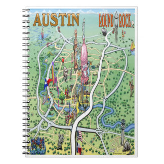 Austin Round Rock Texas Fun Map Notebook