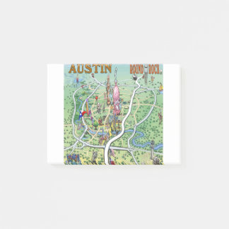 Austin Round Rock Texas Fun Map Post-it Notes