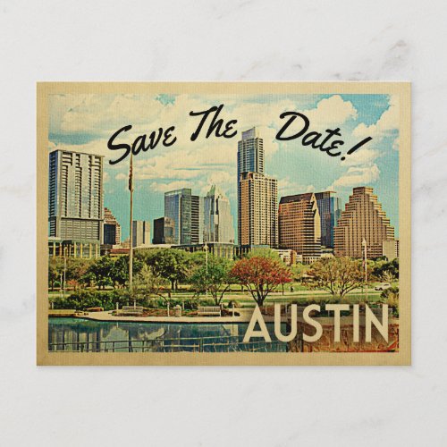 Austin Save The Date Texas Announcement Postcard