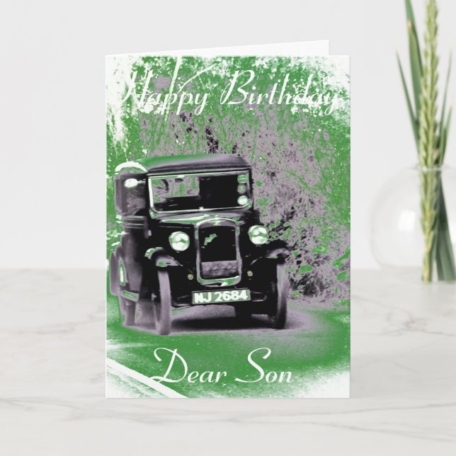 AUSTIN SEVEN VINTAGE CAR GREETING CARD (Front)