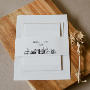 Austin Skyline Belly Band, 2"x11.5" Invitation Belly Band