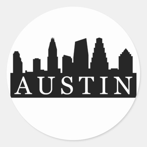 Austin Skyline Classic Round Sticker