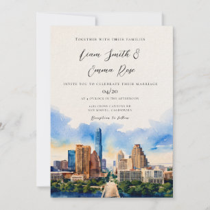 AUSTIN Skyline destination Wedding Invitation
