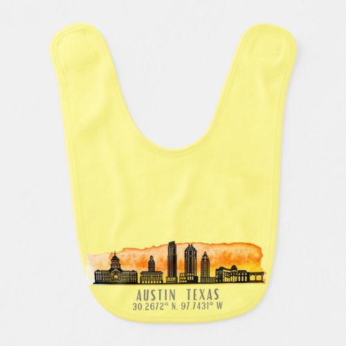 Austin Skyline Latitude  Baby Bib