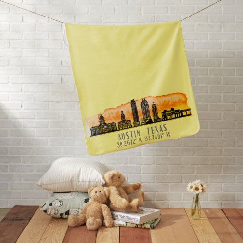 Austin Skyline Latitude  Baby Blanket