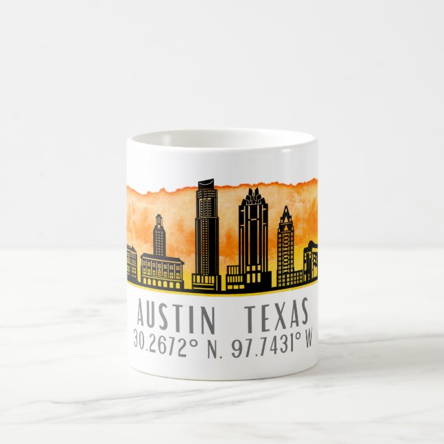 Austin Skyline Latitude  Coffee Mug (Center)