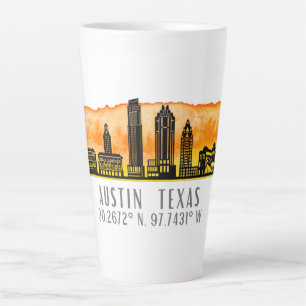 Austin Skyline Latitude Latte Mug