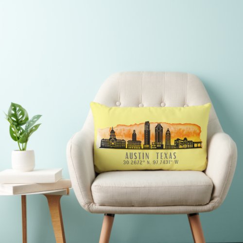 Austin Skyline Latitude  Lumbar Pillow