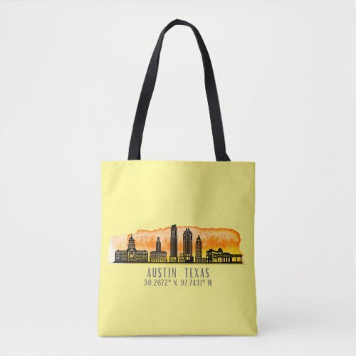 Austin Skyline Latitude   Tote Bag