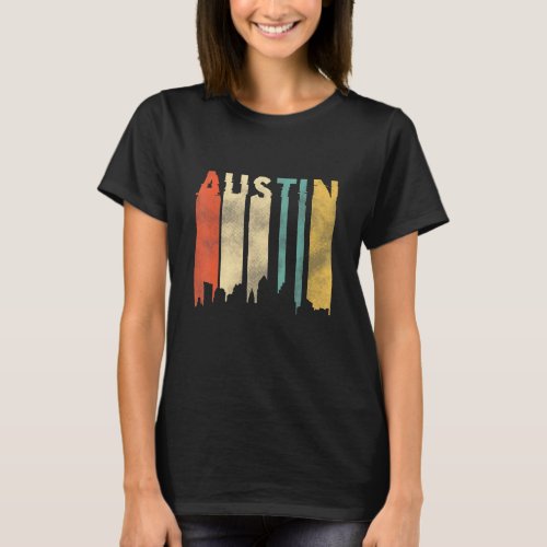 Austin Skyline Texas Usa Tx Vacation Retro Vintage T_Shirt