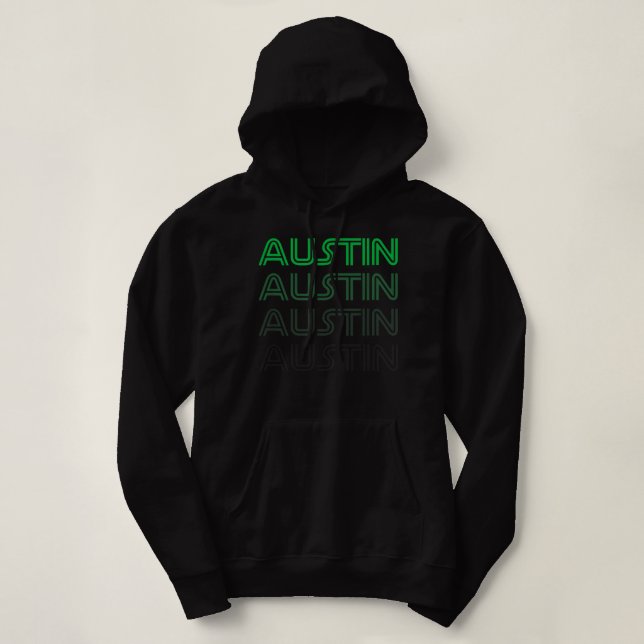 Austin Soccer Retro Style Color Fade Futbol Club  Hoodie (Design Front)