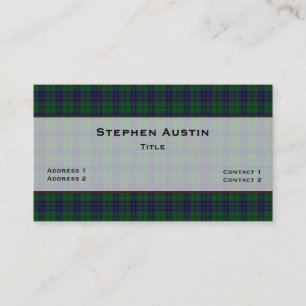 Austin Tartan Plaid Custom Business Card