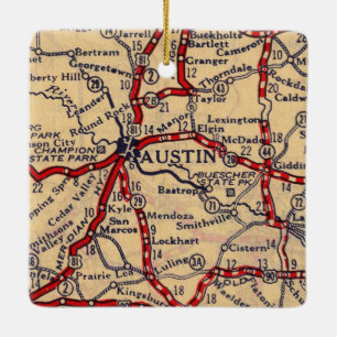 Austin Texas 1926 Map Ceramic Ornament