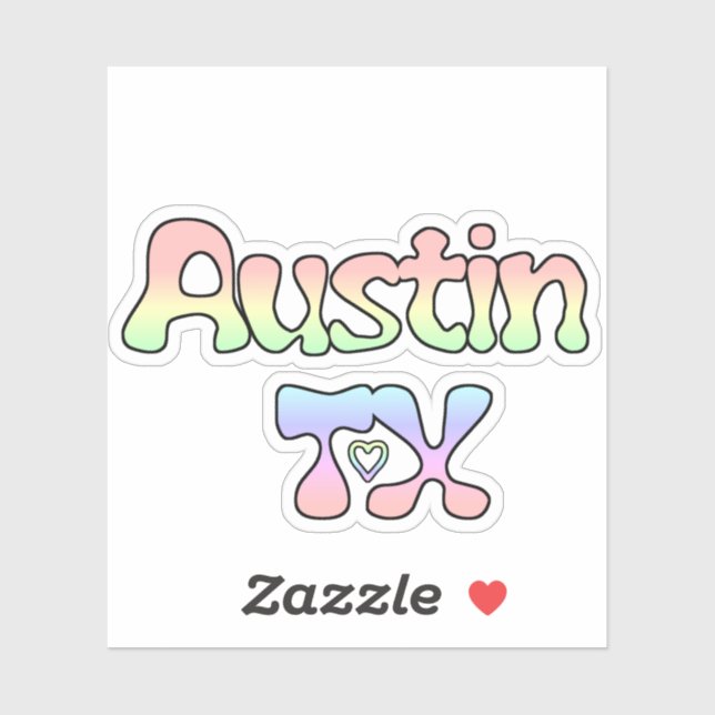 Austin Texas 70's Sticker (Sheet)