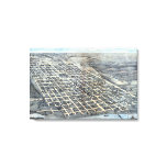 Austin, Texas Antique Aerial City Map from 1873 Canvas Print