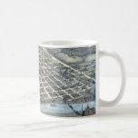 Austin, Texas Antique Aerial City Map from 1873 Coffee Mug