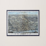 Austin, Texas Antique Aerial City Map from 1873 Jigsaw Puzzle