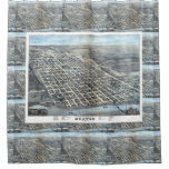 Austin, Texas Antique Aerial City Map from 1873 Shower Curtain