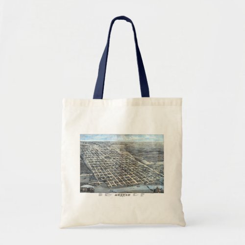 Austin Texas Antique Aerial City Map from 1873 Tote Bag