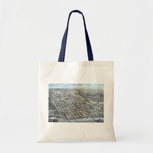 Austin Texas Antique Aerial City Map from 1873 Tote Bag