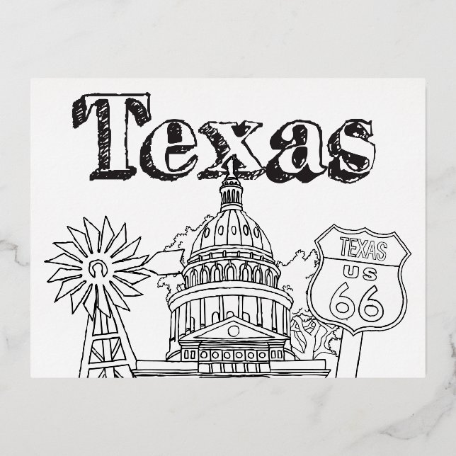 Austin Texas Art Vacation Texas Souvenir Design Foil Holiday Postcard (Front)