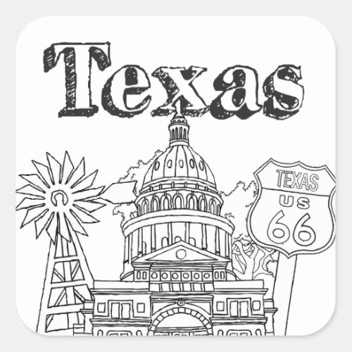 Austin Texas Art Vacation Texas Souvenir Design Square Sticker