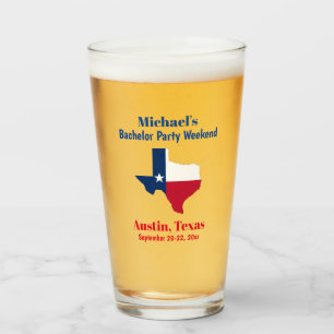 Austin Texas Bachelor Party Favor Beer Pint Glass