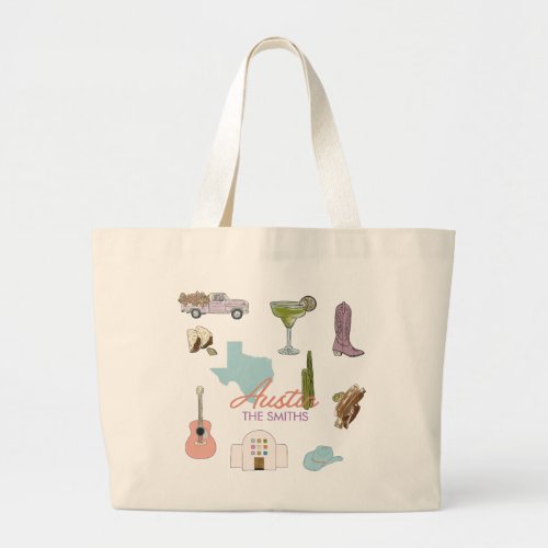 Austin Texas Bachelorette Wedding  Large Tote Bag