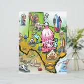 Austin Texas Cartoon Map (Standing Front)