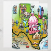 Austin Texas Cartoon Map (Front/Back)