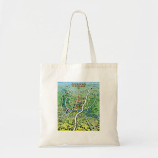 Austin Texas Cartoon Map Tote Bag