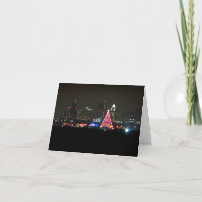 Austin Texas Christmas Trail of Lights Skyline Holiday Card (Front)