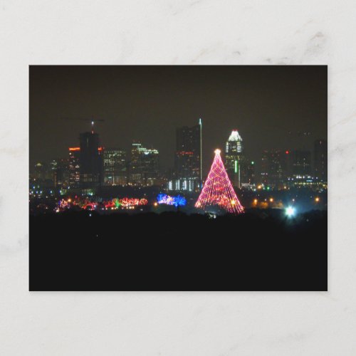 Austin Texas Christmas Trail of Lights Skyline Postcard