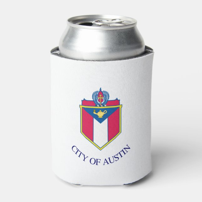 Austin (Texas) city flag Can Cooler (Can Front)
